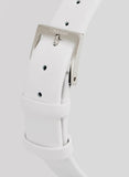 Calvin Klein Rise White Grey Dial White Leather Strap Watch for Women - K7A231L6