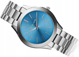 Michael Kors Runway Blue Dial Silver Steel Strap Watch for Women - MK3292