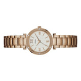 Guess Park Ave White Dial Rose Gold Steel Strap Watch for Women - W0767L3