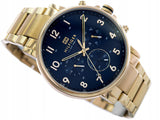 Tommy Hilfiger Daniel Chronograph Blue Dial Gold Steel Strap Watch for Men - 1710384