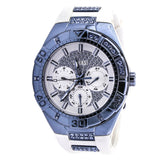 Guess Luna Diamonds White Dial White Rubber Strap Watch for Women - W0653L2