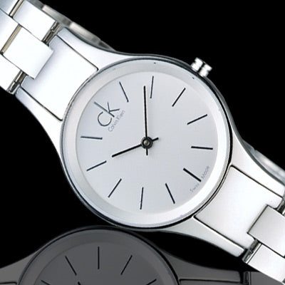 Calvin Klein Simplicity White Dial Silver Steel Strap Watch for Women - K4323126
