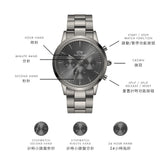 Daniel Wellington Iconic Link Chronograph Grey Dial Grey Steel Strap Watch for Men - DW00100643