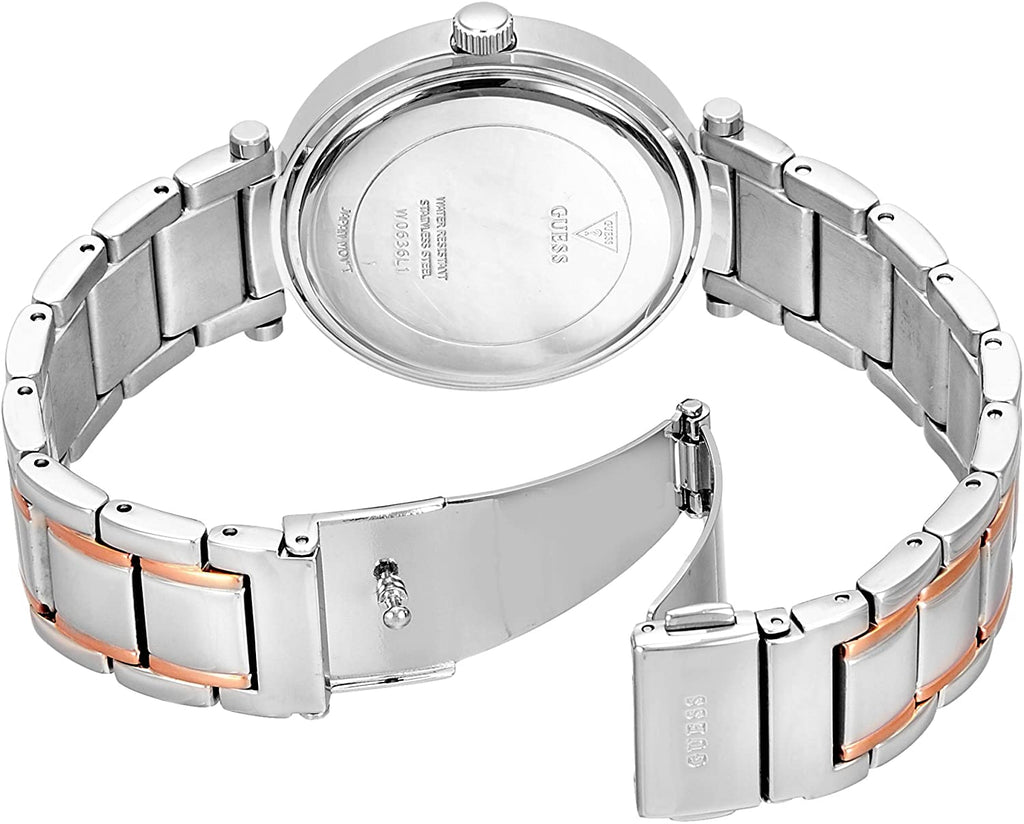 Guess Park Ave Silver Dial Two Tone Steel Strap Watch for Women - W0636L1
