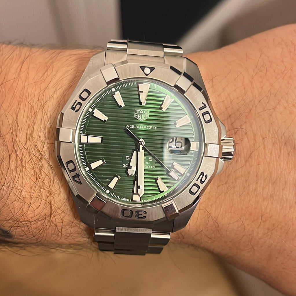 Tag Heuer Aquaracer Green Dial Watch for Men - WAY2015.BA0927