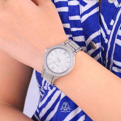 Michael Kors Kerry Crystal Pave Silver Dial Silver Steel Strap Watch For Women - MK3359