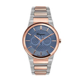 Salvatore Ferragamo Sapphire Blue Dial Two Tone Steel Strap Watch for Men - SFHP007-20