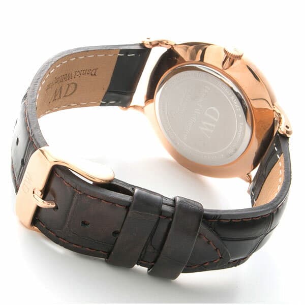 Daniel Wellington Dapper York White Dial Brown Leather Strap Watch For Men - DW00100085