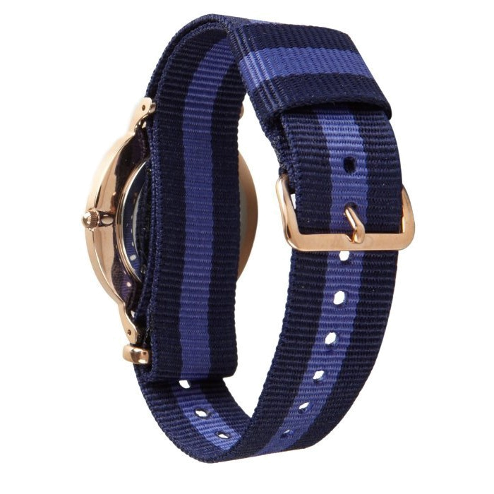 Daniel Wellington Classic Swansea White Dial Two Tone Nylon Strap Watch For Women - 0504DW