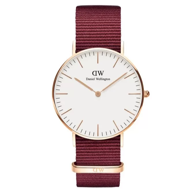 Daniel Wellington Classic Roselyn White Dial Red NATO Strap Watch For Women - DW00100271