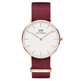 Daniel Wellington Classic Roselyn White Dial Red NATO Strap Watch For Women - DW00100271