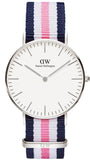 Daniel Wellington Classic Southampton White Dial Three Tone Nylon Strap Watch For Women - DW00100050