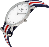 Daniel Wellington Classic Canterbury White Dial Two Tone NATO Strap Watch For Women - DW00100051
