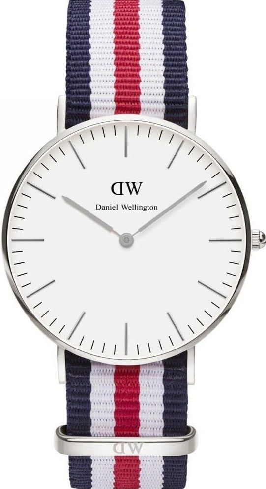 Daniel Wellington Classic Canterbury White Dial Two Tone NATO Strap Watch For Women - DW00100051