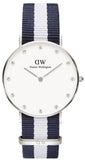 Daniel Wellington Classy Glasgow White Dial Two Tone Nylon Strap Watch For Women - DW00100082