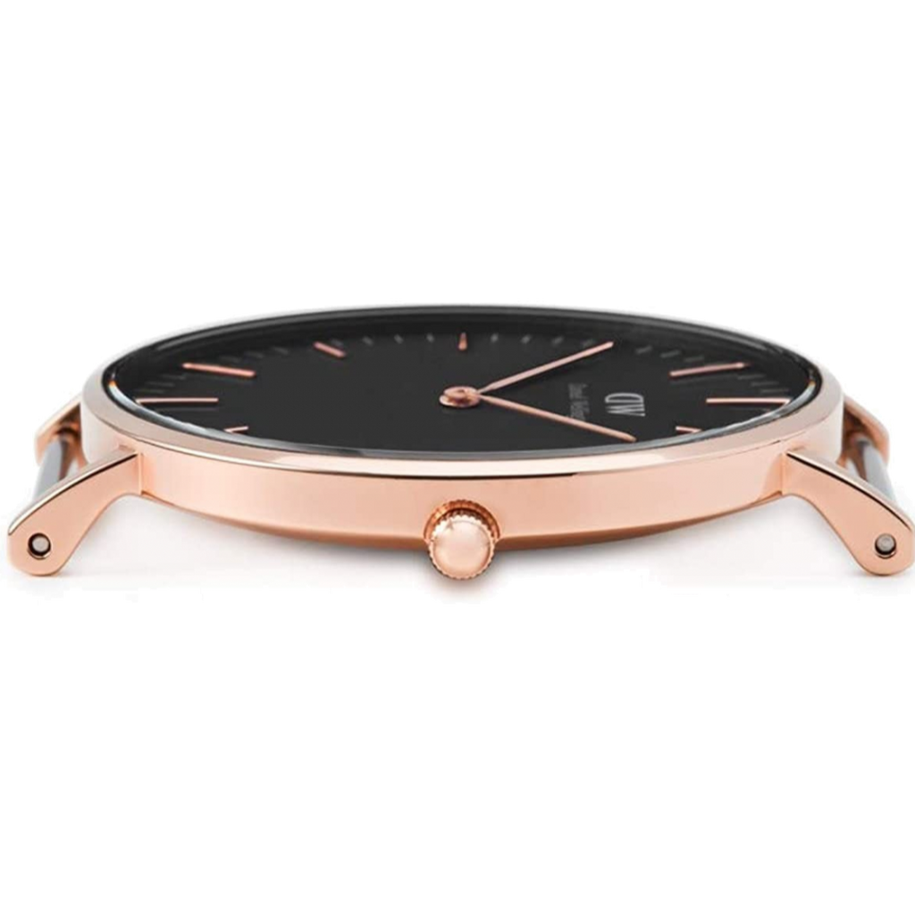 Daniel Wellington Classic York Black Dial Brown Leather Strap Watch For Men - DW00100128