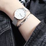 Daniel Wellington Petite Sterling White Dial Silver Mesh Bracelet Watch For Women - DW00100164