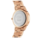 Daniel Wellington Iconic Link Black Dial Rose Gold Steel Strap Watch For Men - DW00100344