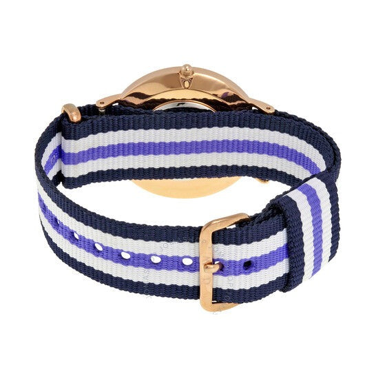 Daniel Wellington Classic Trinity White Dial Three Tone Nylon Strap Watch For Women - 0509DW