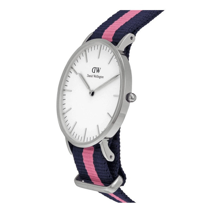 Daniel Wellington Classic Winchester White Dial Two Tone Nylon Strap Watch For Women - DW00100049