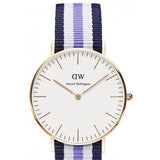 Daniel Wellington Classic Trinity White Dial Three Tone Nylon Strap Watch For Women - 0509DW