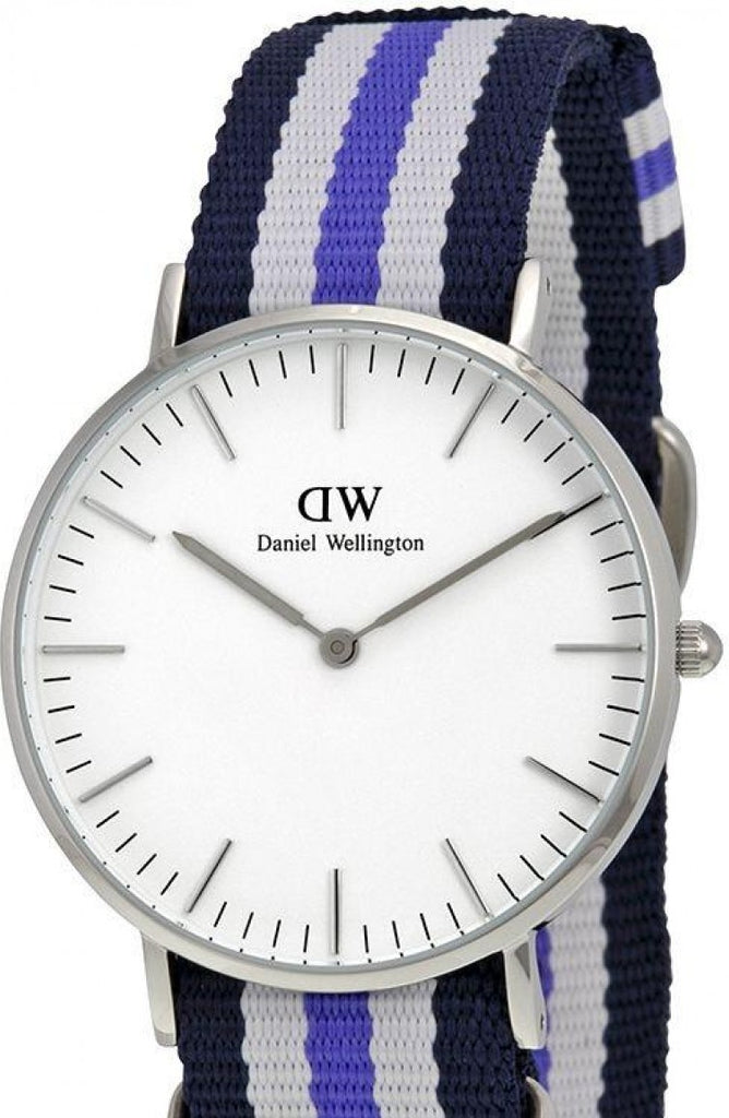 Daniel Wellington Classic Trinity White Dial Three Tone Nylon Strap Watch For Women - 0609DW