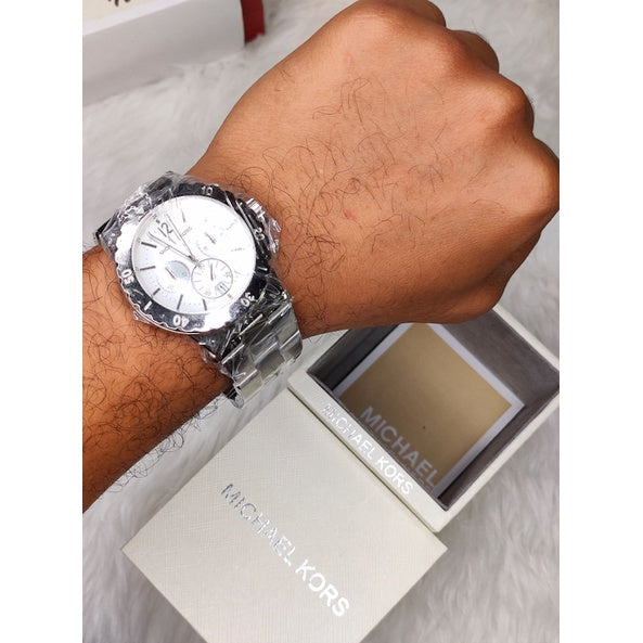 Michael Kors Dylan Silver Dial Silver Steel Strap Watch for Women - MK5312