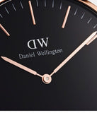 Daniel Wellington Classic Dover Black Dial White Nylon Strap Watch For Women - DW00100310