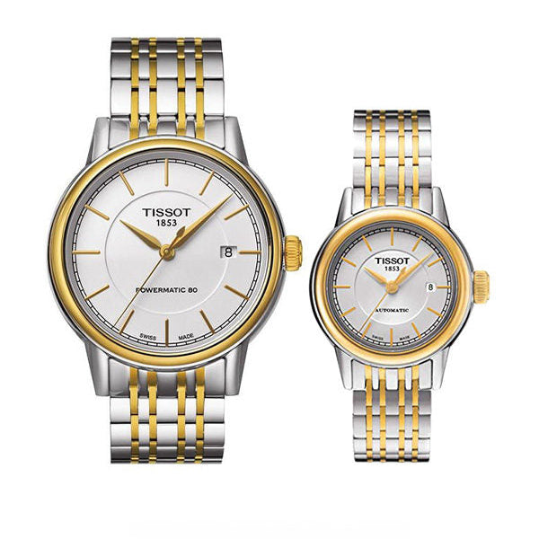 Tissot T Classic Carson Automatic White Dial Two Tone Steel Strap Watch for Men - T085.407.22.011.00