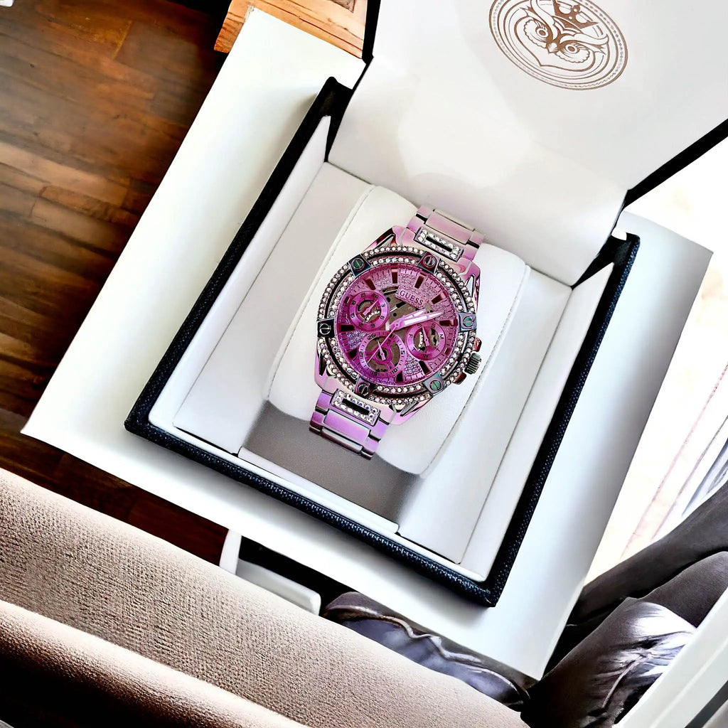 Guess Queen Multicolor Dial Multicolor Steel Strap Watch For Women - GW0464L4