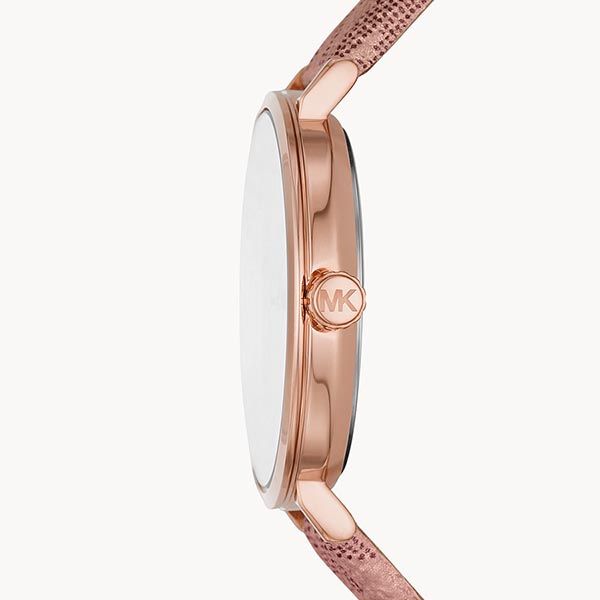 Michael Kors Addyson Quartz Rose Gold Dial Pink Leather Strap Watch for Women - MK2953