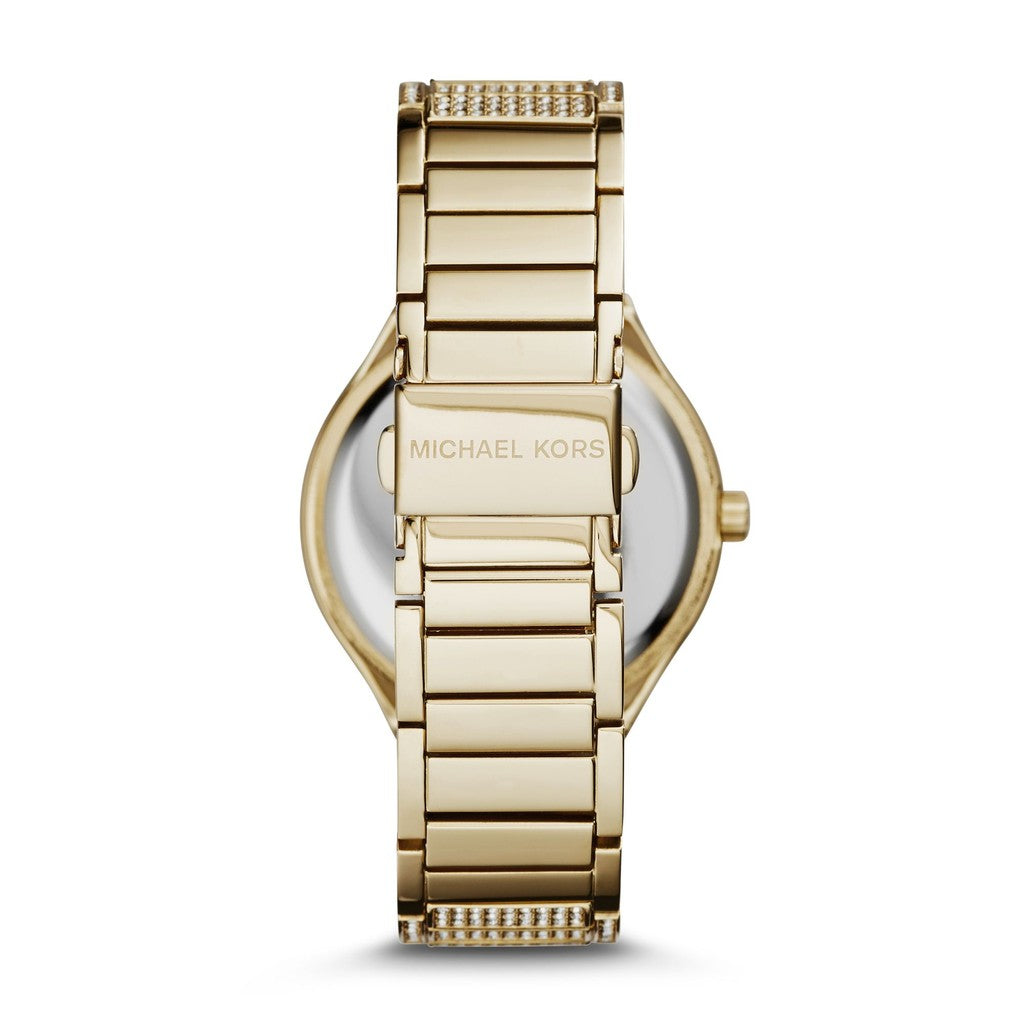 Michael Kors Kerry Crystals Gold Dial Gold Steel Strap Watch For Women - MK3360