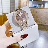 Michael Kors Bryn Chronograph Rose Gold Dial Rose Gold Steel Strap Watch For Women - MK7200
