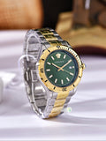Versace Hellenyium Quartz Green Dial Two Tone Steel Strap Watch For Men - VE3A00720