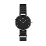 Daniel Wellington Petite Cornwall Black Dial Black Nylon Strap Watch For Women - DW00100248