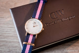 Daniel Wellington Classy Winchester White Dial Two Tone NATO Strap Watch For Women - DW00100065