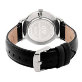 Daniel Wellington Dapper Sheffield White Dial Black Leather Strap Watch For Men - DW00100088