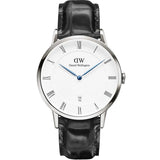 Daniel Wellington Dapper Reading White Dial Black Leather Strap Watch For Men - DW00100108
