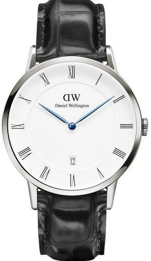Daniel Wellington Dapper Reading White Dial Black Leather Strap Watch For Men - DW00100108