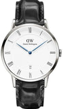 Daniel Wellington Dapper Reading White Dial Black Leather Strap Watch For Men - DW00100108