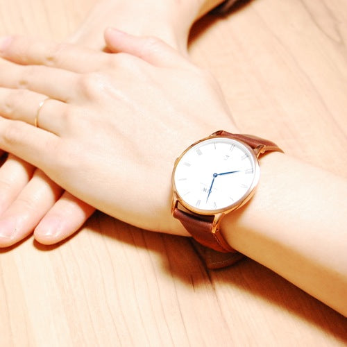 Daniel Wellington Dapper Durham White Dial Brown Leather Strap Watch For Men - DW00100115