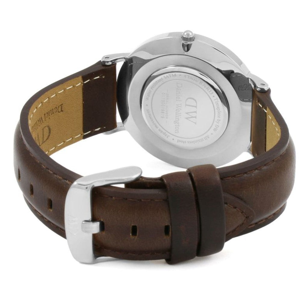 Daniel Wellington Classic Bristol Black Dial Brown Leather Strap Watch For Men - DW00100143