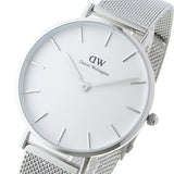 Daniel Wellington Petite Sterling White Dial Silver Mesh Bracelet Watch For Women - DW00100164