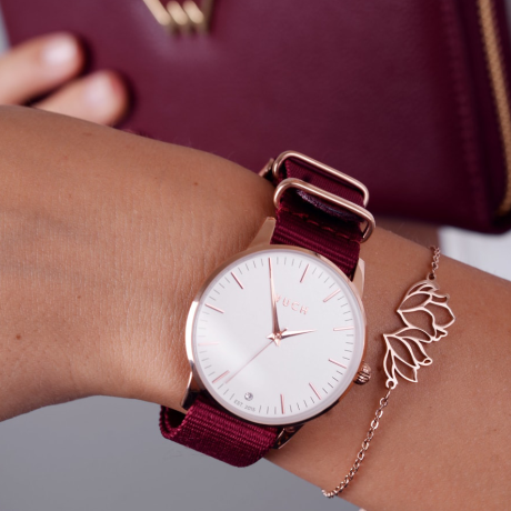 Daniel Wellington Classic Roselyn White Dial Red NATO Strap Watch For Women - DW00100271