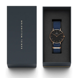 Daniel Wellington Classic Bayswater Black Dial Black NATO Strap Watch For Women - DW00100281