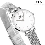 Daniel Wellington Classic Petite Sterling White Dial Silver Mesh Bracelet Watch for Women - DW00100442