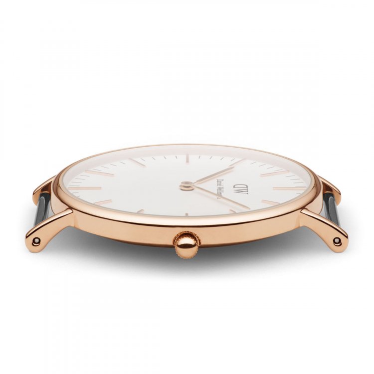 Daniel Wellington Classic Cambridge White Dial Two Tone NATO Strap Watch For Men - DW00100003