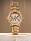 Michael Kors Mini Slim Runway Rose Gold Dial Two Tone Steel Strap Watch for Women - MK3650