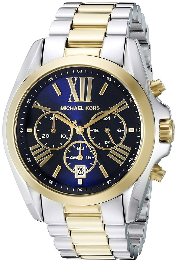 Michael Kors Bradshaw Blue Dial Two Tone Steel Strap Watch for Women - MK5976