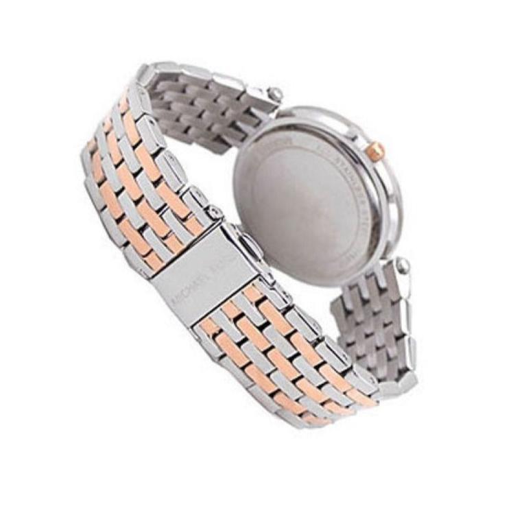 Michael Kors Darci Purple Dial Two Tone Steel Strap Watch for Women - MK3353